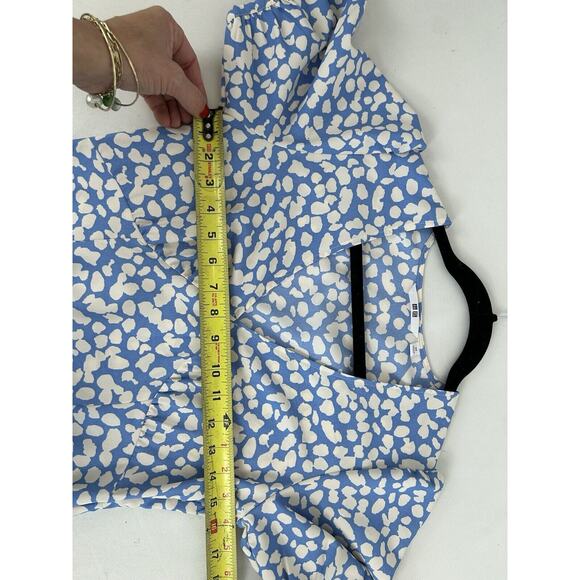 Uniqlo Babydoll Light Blue Fit and Flare Dress Printed Short Sleeve Women's XS - Picture 9 of 11
